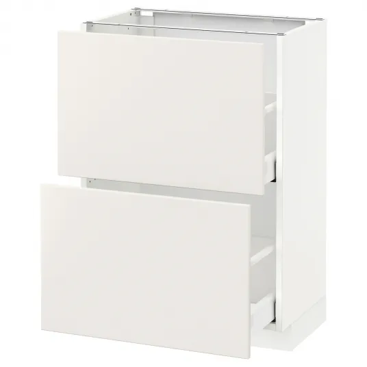 IKEA METOD / MAXIMERA Corp baza/2 sertare, alb/Veddinge alb, 60x37 cm