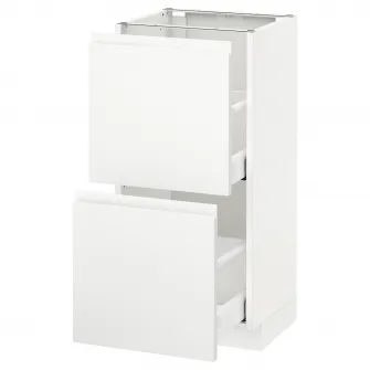 IKEA METOD / MAXIMERA Corp baza/2 sertare, alb/Voxtorp alb mat, 40x37 cm