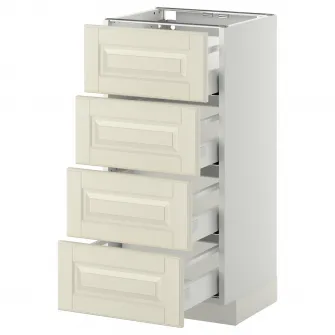 IKEA METOD / MAXIMERA Corp baza/4 fronturi/4 sertare, alb/Bodbyn alb murdar, 40x37 cm