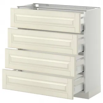 IKEA METOD / MAXIMERA Corp baza/4 fronturi/4 sertare, alb/Bodbyn alb murdar, 80x37 cm