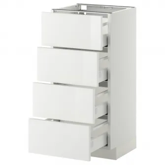 IKEA METOD / MAXIMERA Corp baza/4 fronturi/4 sertare, alb/Ringhult alb, 40x37 cm