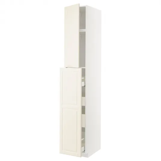 IKEA METOD / MAXIMERA Corp inalt+culisant/1usa/4sertare, alb/Bodbyn alb murdar, 40x60x240 cm