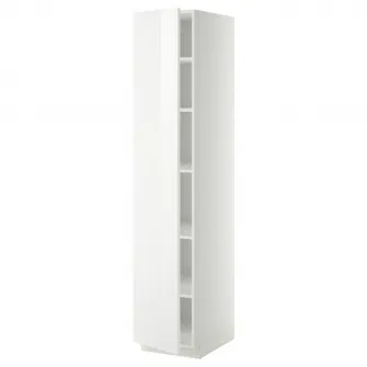 IKEA METOD Corp inalt cu polite, alb/Ringhult alb, 40x60x200 cm