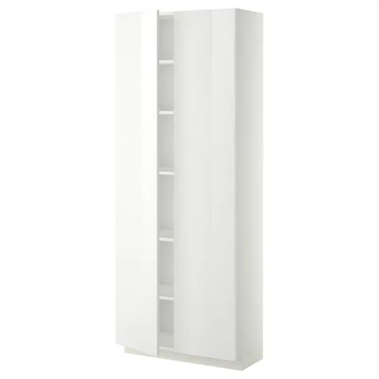 IKEA METOD Corp inalt cu polite, alb/Ringhult alb, 80x37x200 cm