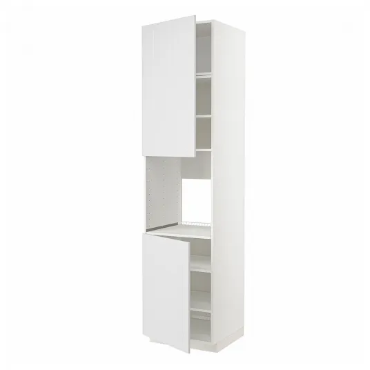 IKEA METOD Corp inalt cuptor+2 usi/polite, alb/Stensund alb, 60x60x240 cm