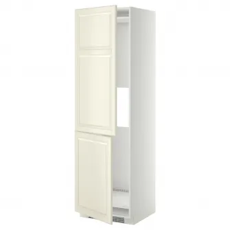 IKEA METOD Corp inalt frigider/congel+2sert, alb/Bodbyn alb murdar, 60x60x200 cm