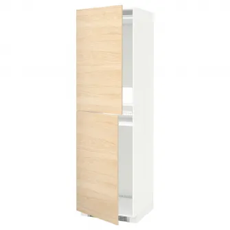 IKEA METOD Corp inalt frigider/congelator, alb/Askersund aspect frasin, 60x60x200 cm