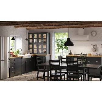 IKEA METOD Corp inalt frigider/congelator, alb/Lerhyttan vopsit negru, 60x60x200 cm