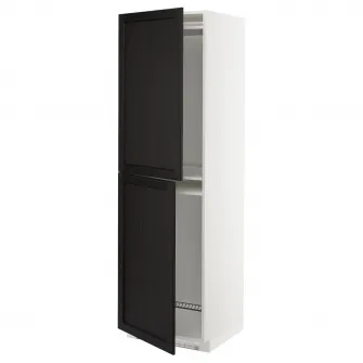 IKEA METOD Corp inalt frigider/congelator, alb/Lerhyttan vopsit negru, 60x60x200 cm