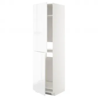 IKEA METOD Corp inalt frigider/congelator, alb/Voxtorp lucios/alb, 60x60x220 cm
