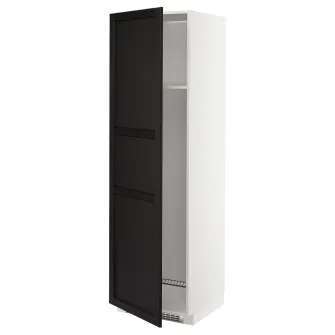 IKEA METOD Corp inalt frigider/congelator+usa, alb/Lerhyttan vopsit negru, 60x60x200 cm