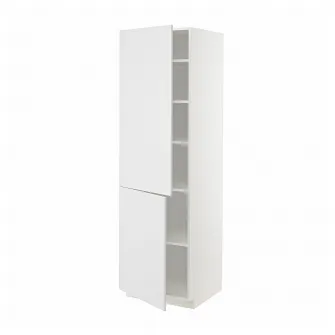 IKEA METOD Corp inalt+polite/2 usi, alb/Stensund alb, 60x60x200 cm
