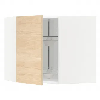 IKEA METOD Corp suspendat colt+carusel, alb/Askersund aspect frasin, 68x60 cm