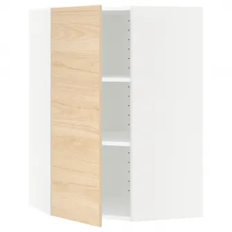 IKEA METOD Corp suspendat colt+polite, alb/Askersund aspect frasin, 68x100 cm