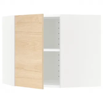 IKEA METOD Corp suspendat colt+polite, alb/Askersund aspect frasin, 68x60 cm