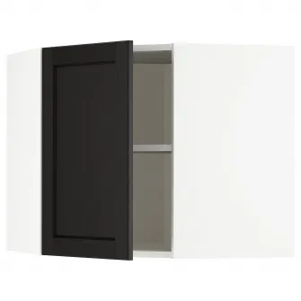 IKEA METOD Corp suspendat colt+polite, alb/Lerhyttan vopsit negru, 68x60 cm