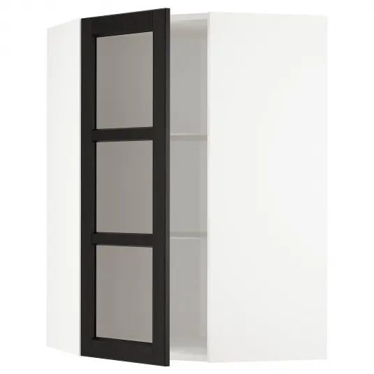 IKEA METOD Corp suspendat colt+polite/usa stcl, alb/Lerhyttan vopsit negru, 68x100 cm
