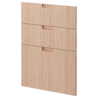 IKEA METOD Front masina de spalat vase, 3 buc., Fröjered bambus deschis, 60 cm