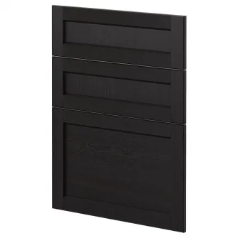 IKEA METOD Front masina de spalat vase, 3 buc., Lerhyttan vopsit negru, 60 cm