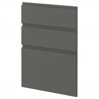 IKEA METOD Front masina de spalat vase, 3 buc., Voxtorp gri inchis, 60 cm