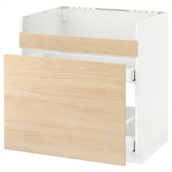 IKEA METOD Masca chiuveta HAVSEN /3frnt/2ser, alb Maximera/Askersund aspect frasin, 80x60 cm