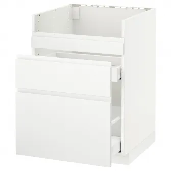 IKEA METOD Masca chiuveta HAVSEN /3frnt/2ser, alb Maximera/Voxtorp alb mat, 60x60 cm