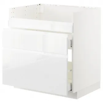 IKEA METOD Masca chiuveta HAVSEN /3frnt/2ser, alb Maximera/Voxtorp lucios/alb, 80x60 cm