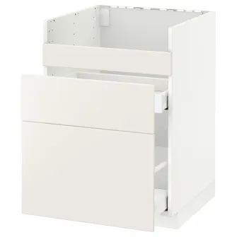IKEA METOD Masca chiuveta HAVSEN /3frnt/2ser, alb/Veddinge alb, 60x60 cm