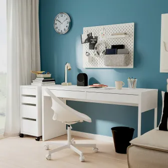 IKEA MICKE Birou, alb, 142x50 cm