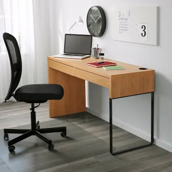 IKEA MICKE Birou, aspect stejar, 142x50 cm
