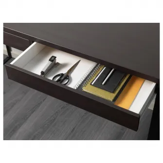 IKEA MICKE Birou, negru-maro, 142x50 cm