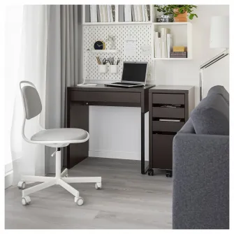 IKEA MICKE Birou, negru-maro, 73x50 cm