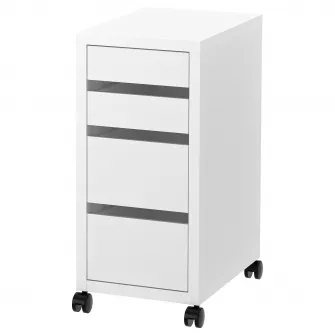 IKEA MICKE Comoda cu rotile, alb, 35x75 cm