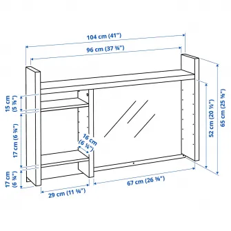 IKEA MICKE Unitate suplimentara inalta, aspect stejar, 105x65 cm