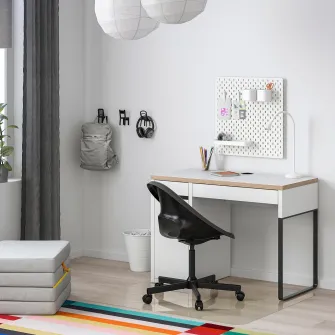 IKEA MICKE Birou, alb/antracit, 105x50 cm