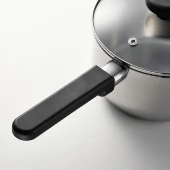 IKEA MIDDAGSMAT Cratita cu capac, sticla transparenta/inox, 2 l