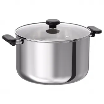 IKEA MIDDAGSMAT Oala cu capac, sticla transparenta/inox, 10 l