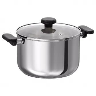 IKEA MIDDAGSMAT Oala cu capac, sticla transparenta/inox, 5 l