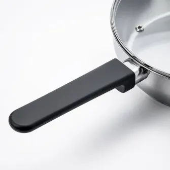 IKEA MIDDAGSMAT Tigaie cu capac, sticla transparenta/inox, 24 cm