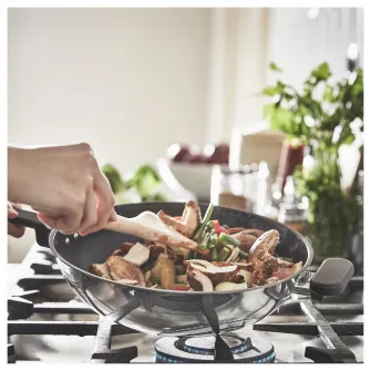 IKEA MIDDAGSMAT Wok, strat antiaderent/inox, 28 cm