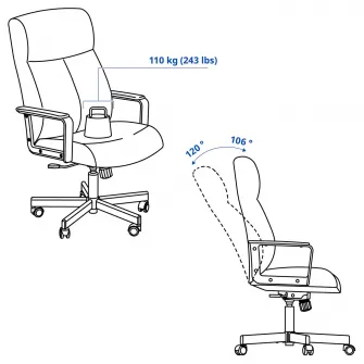 IKEA MILLBERGET Scaun rotativ, Murum maro-auriu