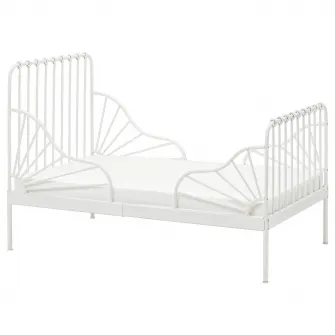 IKEA MINNEN Cadru pat extensibil+somiera, alb, 80x200 cm