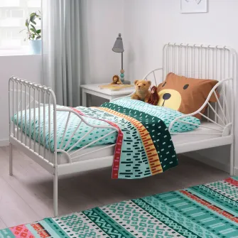 IKEA MINNEN Cadru pat extensibil+somiera, alb, 80x200 cm