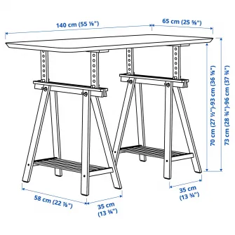 IKEA MITTBACK Capra, mesteacan, 58x70/93 cm