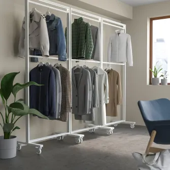IKEA MITTZON Bara umerase cadru cu rotile, alb, 80 cm
