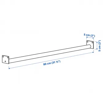 IKEA MITTZON Bara umerase cadru cu rotile, alb, 80 cm