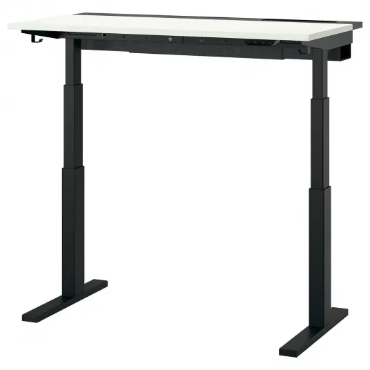 IKEA MITTZON Birou cu inaltime reglabila, electric alb/negru, 120x60 cm
