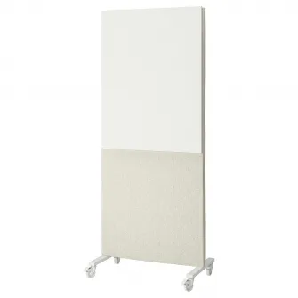 IKEA MITTZON Cadru+rotile/paravan fonoabs/tabla, Gunnared bej/alb, 85x205 cm