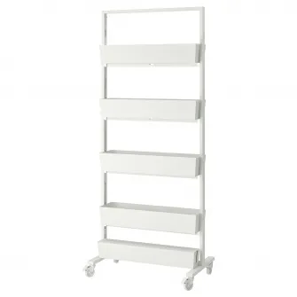 IKEA MITTZON Cadru+rotile/recipient/cutcabluri, alb, 85x205 cm