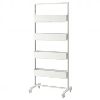 IKEA MITTZON Cadru+rotile/recipiente, alb, 85x205 cm